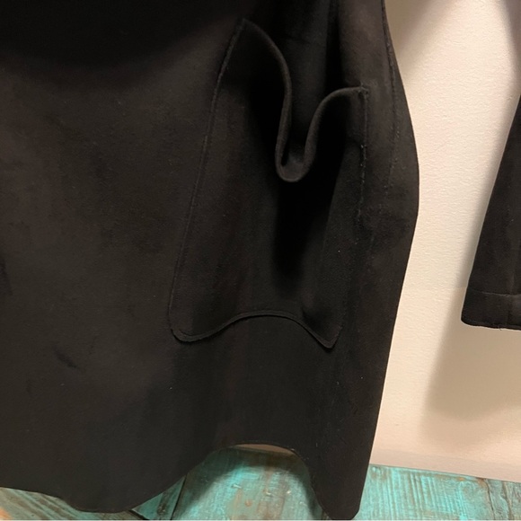 Zara Black Faux Suede Tie Front Jacket Size Medium - Picture 4 of 9